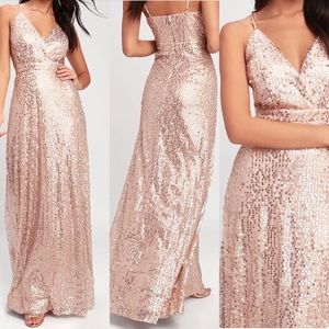 Lulu’s Spotlight Stunner Sequined Formal Maxi Dress Gown